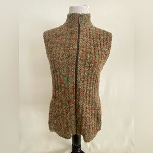 Woolrich Sweater Vest Women’s Medium Acrylic/Wool Blend Ribbed Full Zip Pockets